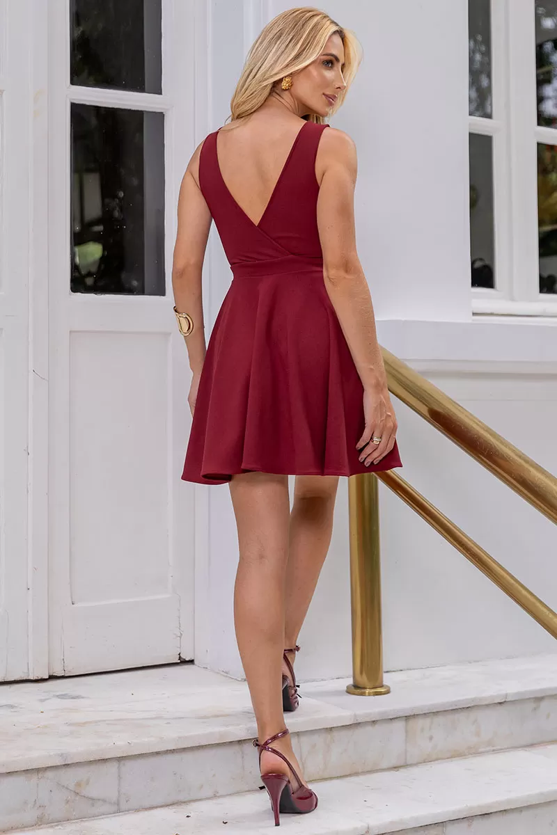 Miss Misses - Leticia Dress With Pocket and Underwire V-Neck Wine - 54393006 Miss Misses - Leticia Dress With Pocket and Underwire V-Neck Wine - 54393006