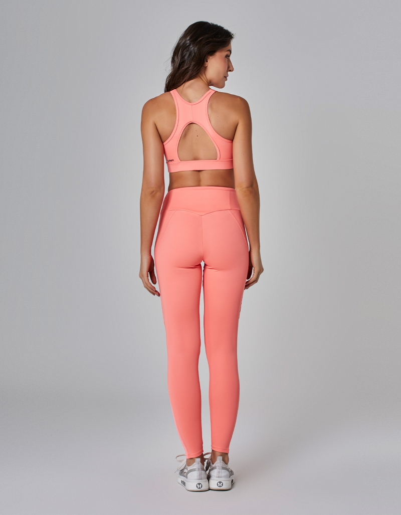 Vestem - Movement Orange Camellia Pocket Leggings - FS1472.I25.C0527 Vestem - Movement Orange Camellia Pocket Leggings - FS1472.I25.C0527