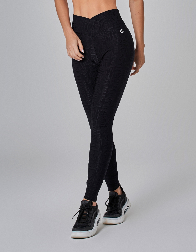 Vestem - Winner Black Wrap-Around Waistband Leggings - FS1479.I25.C0002
