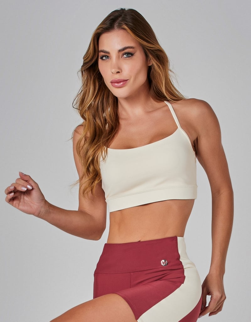 Vestem - Cosmic Off White and Ecru Thin Strap Top - TOP1072.I25.C0140 Vestem - Cosmic Off White and Ecru Thin Strap Top - TOP1072.I25.C0140