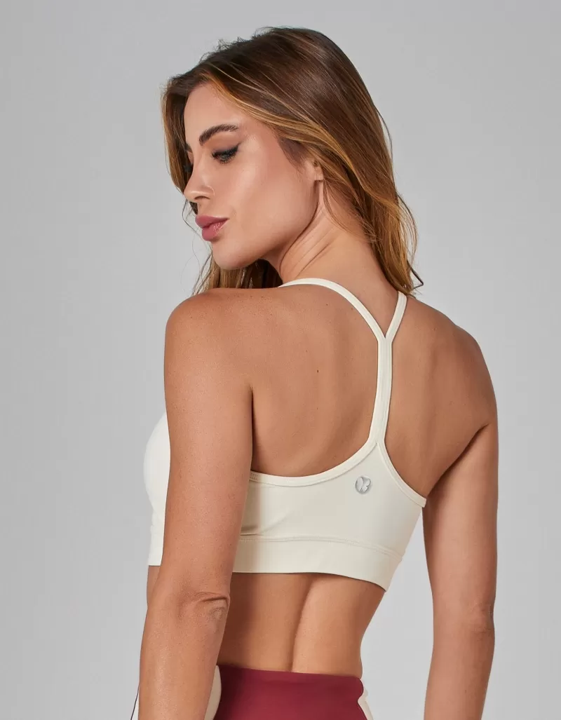 Vestem - Cosmic Off White and Ecru Thin Strap Top - TOP1072.I25.C0140