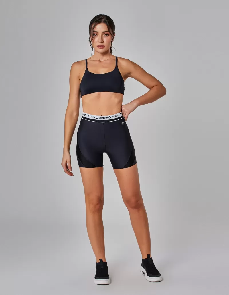 Vestem - Black Bounce Elastic Waistband Shorts - SH669.I25.C0002