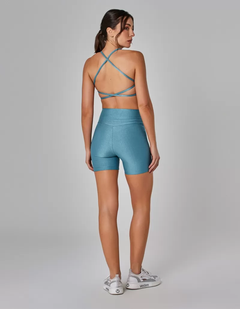 Vestem - Mirante Blue Tulip Flat Belly Shorts - SH679.I25.C0390