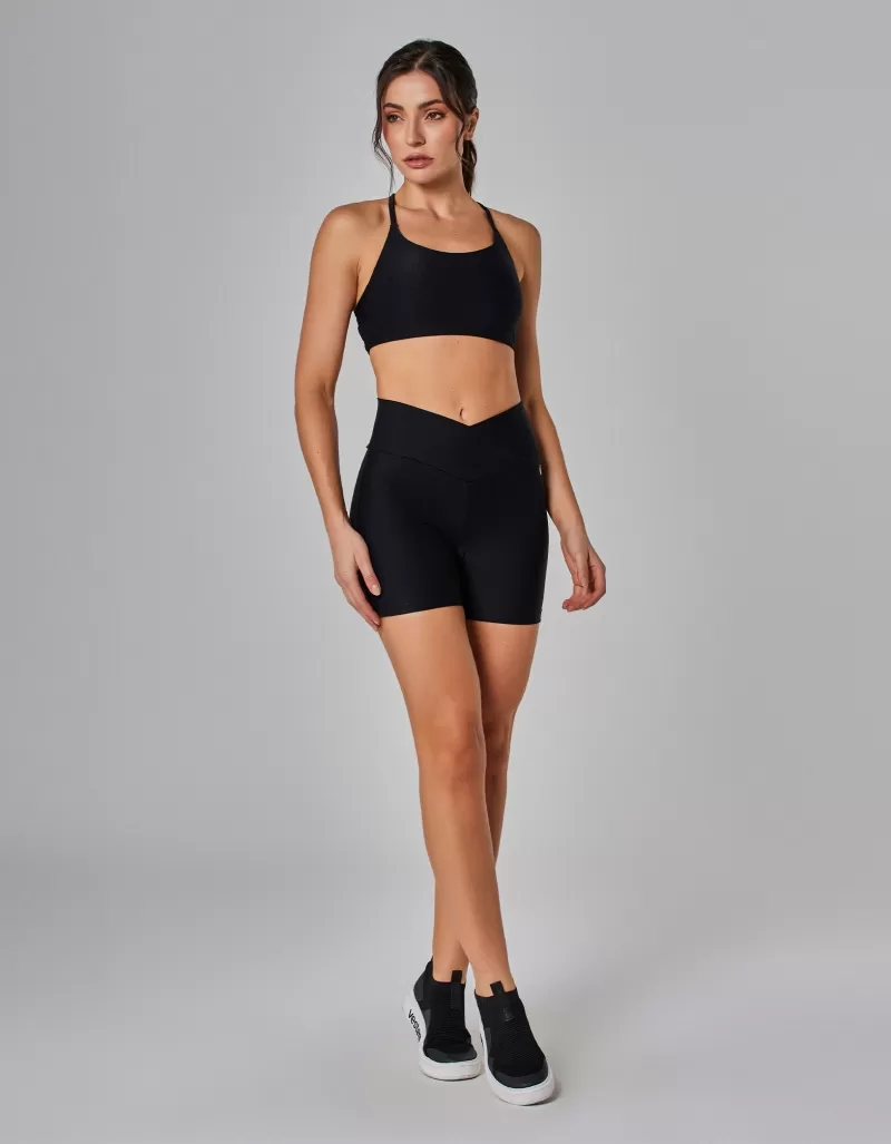 Vestem - Black Tulip Flat Belly Shorts - SH679.I25.C0002