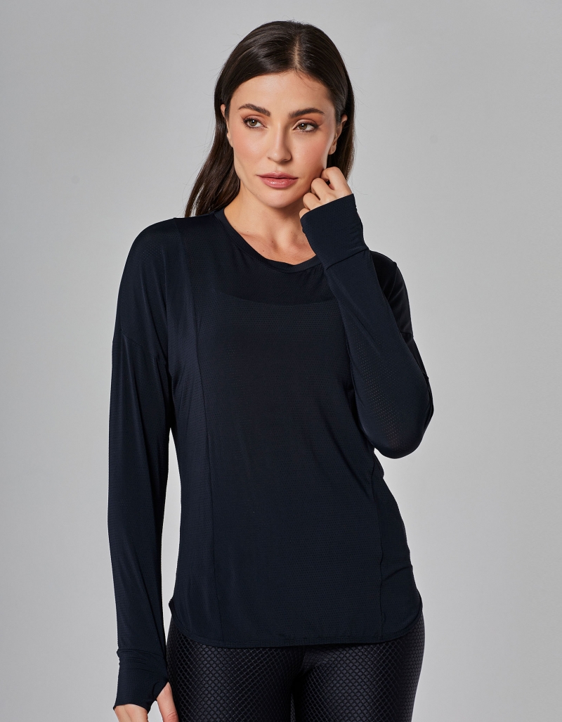 Vestem - Dry Fit Life Long Sleeve Shirt Black - BML474.I25.C0002