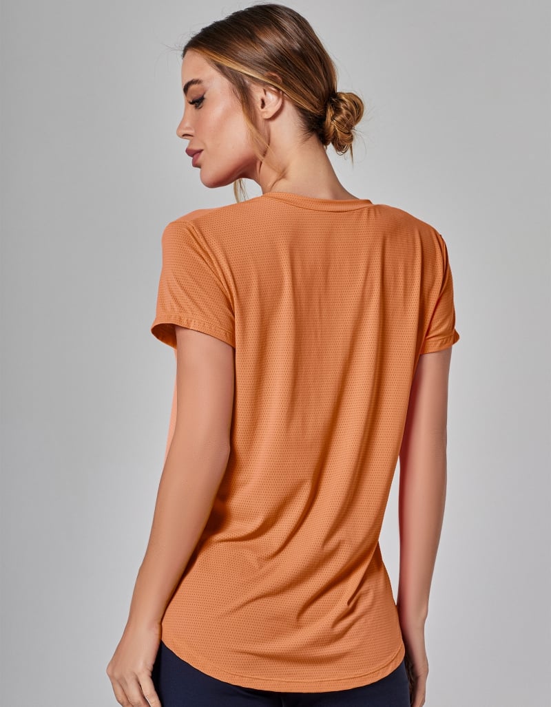 Vestem - Janice Dry Fit Short Sleeve Shirt Cognac Brown - BMC31.ESS.C0552 Vestem - Janice Dry Fit Short Sleeve Shirt Cognac Brown - BMC31.ESS.C0552