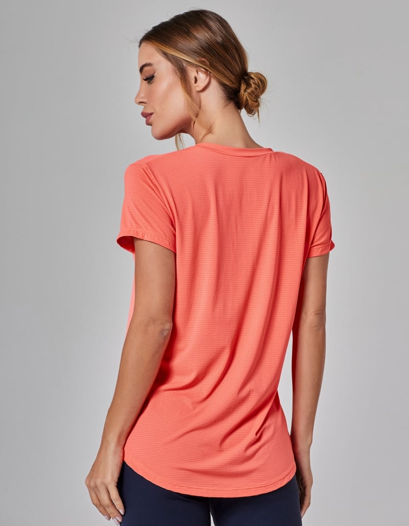 Vestem - Dry Fit Janice Short Sleeve Shirt Orange Camelia - BMC31.ESS.C0527 Vestem - Dry Fit Janice Short Sleeve Shirt Orange Camelia - BMC31.ESS.C0527