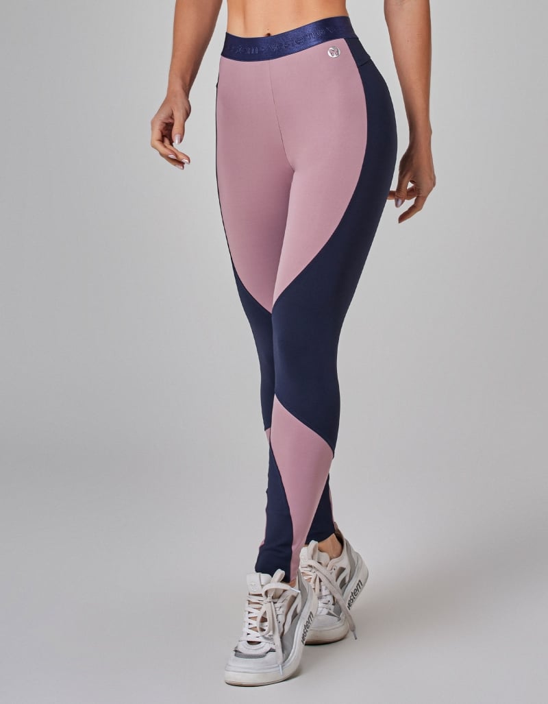 Vestem - Legging Legging Bicolor Prime Dark Navy and Pink Satin - FS1497.I25.C0560 Vestem - Legging Legging Bicolor Prime Dark Navy and Pink Satin - FS1497.I25.C0560