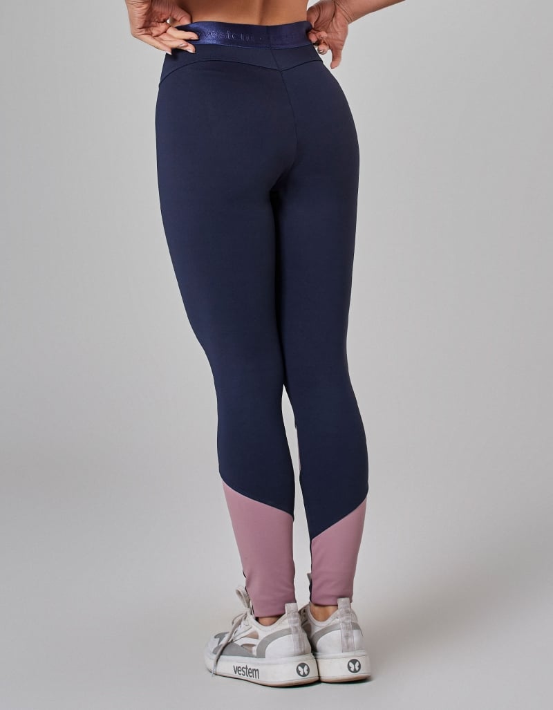 Vestem - Legging Legging Bicolor Prime Dark Navy and Pink Satin - FS1497.I25.C0560 Vestem - Legging Legging Bicolor Prime Dark Navy and Pink Satin - FS1497.I25.C0560