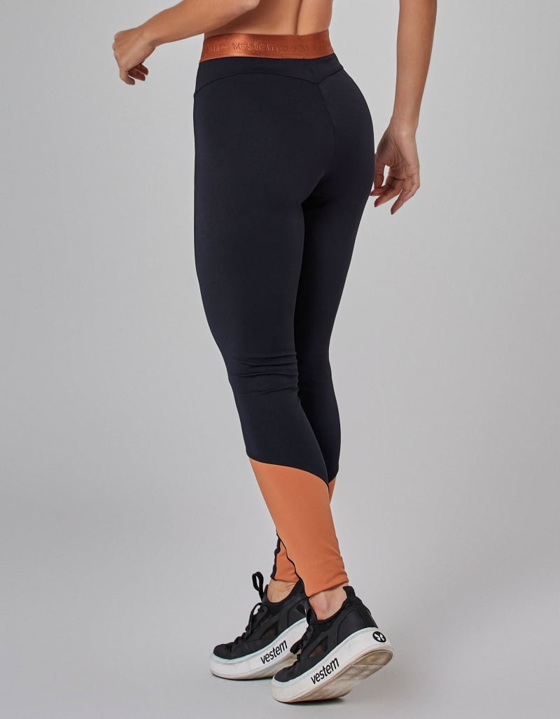 Vestem - Prime Bicolor Black and Cognac Legging - FS1497.I25.C0561 Vestem - Prime Bicolor Black and Cognac Legging - FS1497.I25.C0561