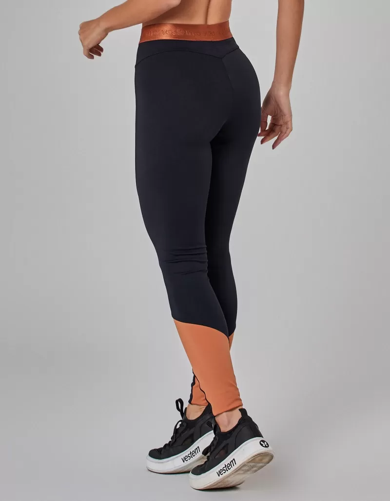 Vestem - Prime Bicolor Black and Cognac Legging - FS1497.I25.C0561