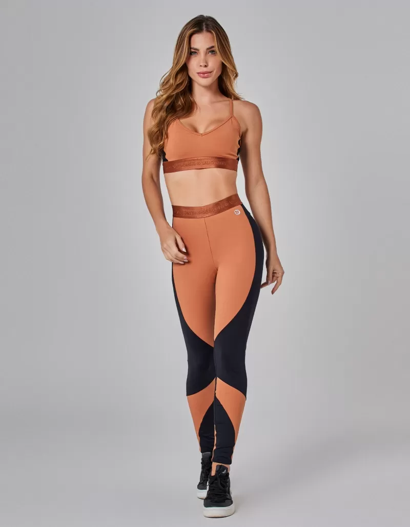 Vestem - Prime Bicolor Black and Cognac Legging - FS1497.I25.C0561