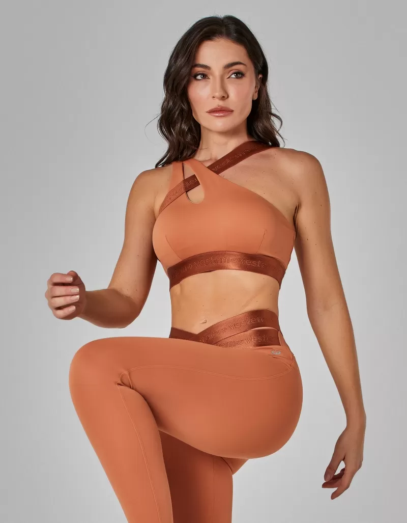 Vestem - Medium Support Core Top in Cognac Brown - TOP1141.I25.C0552