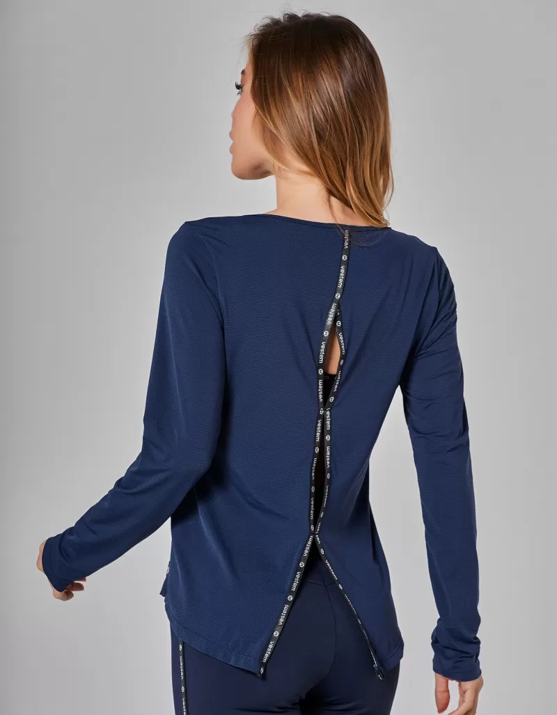 Vestem - Hype Navy Blue Dry Fit Long Sleeve Shirt - BML475.I25.C0173