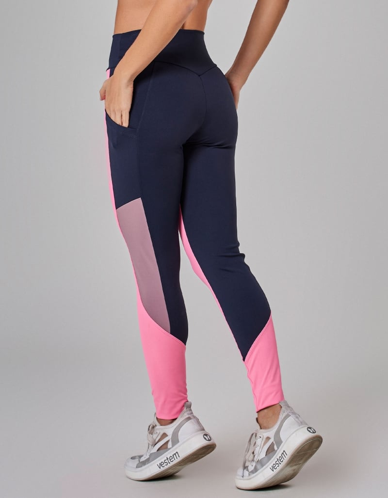 Vestem - Legging legging Tricolor Trek Dark Navy and Aurora Pink - FS1477.I25.C0558 Vestem - Legging legging Tricolor Trek Dark Navy and Aurora Pink - FS1477.I25.C0558
