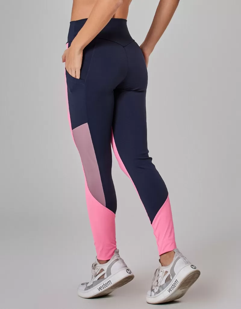 Vestem - Legging legging Tricolor Trek Dark Navy and Aurora Pink - FS1477.I25.C0558