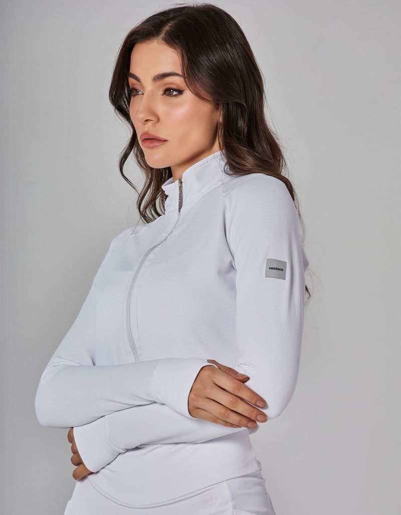Vestem - White Cropped Flow Jacket - JAC253.I25.C0001