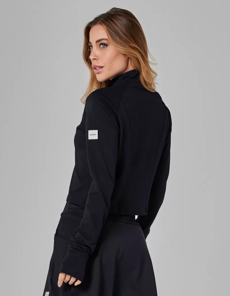 Vestem - Black Cropped Flow Jacket - JAC253.I25.C0002