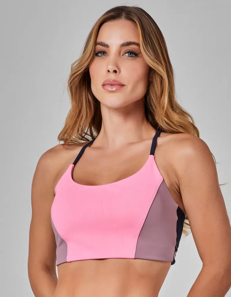 Vestem - Trek Medium Support Top Dark Navy and Aurora Pink - TOP1147.I25.C0558