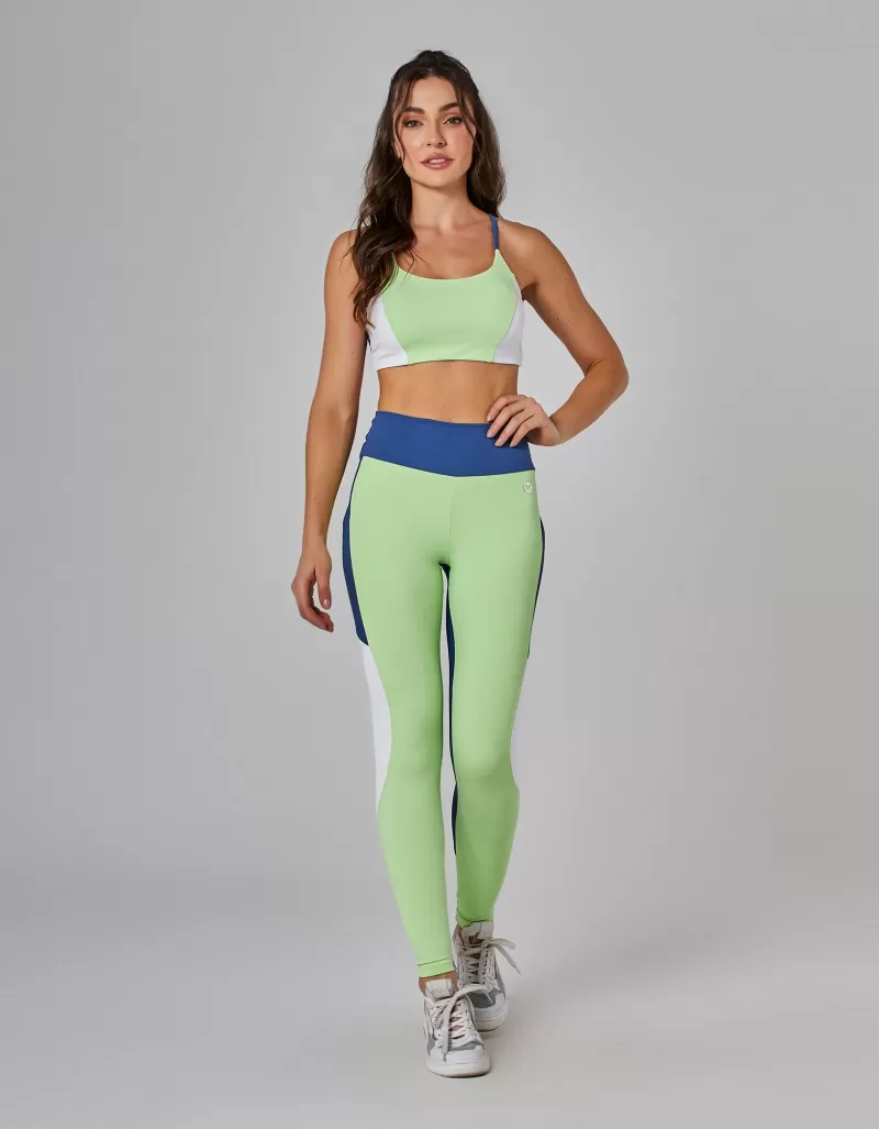 Vestem - Trek Medium Support Top in Jeans Blue and Mint - TOP1147.I25.C0557