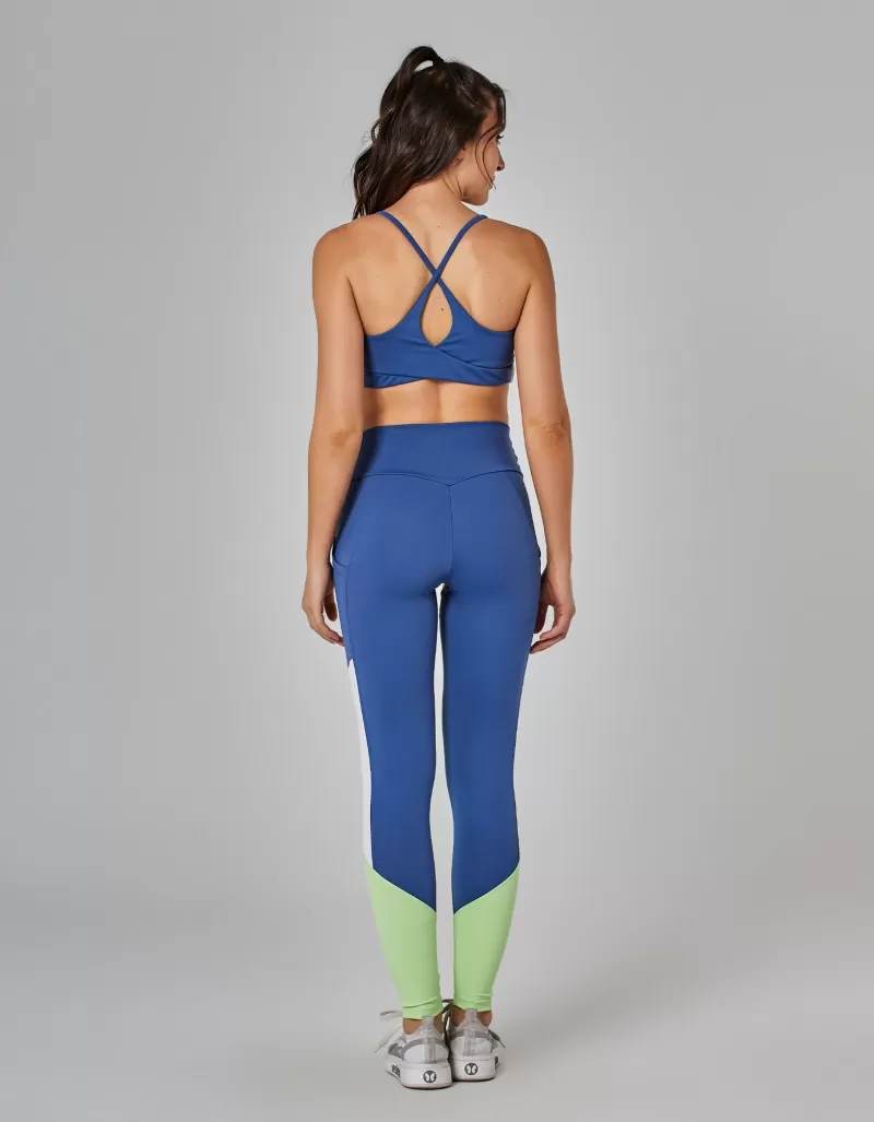 Vestem - Trek Medium Support Top in Jeans Blue and Mint - TOP1147.I25.C0557