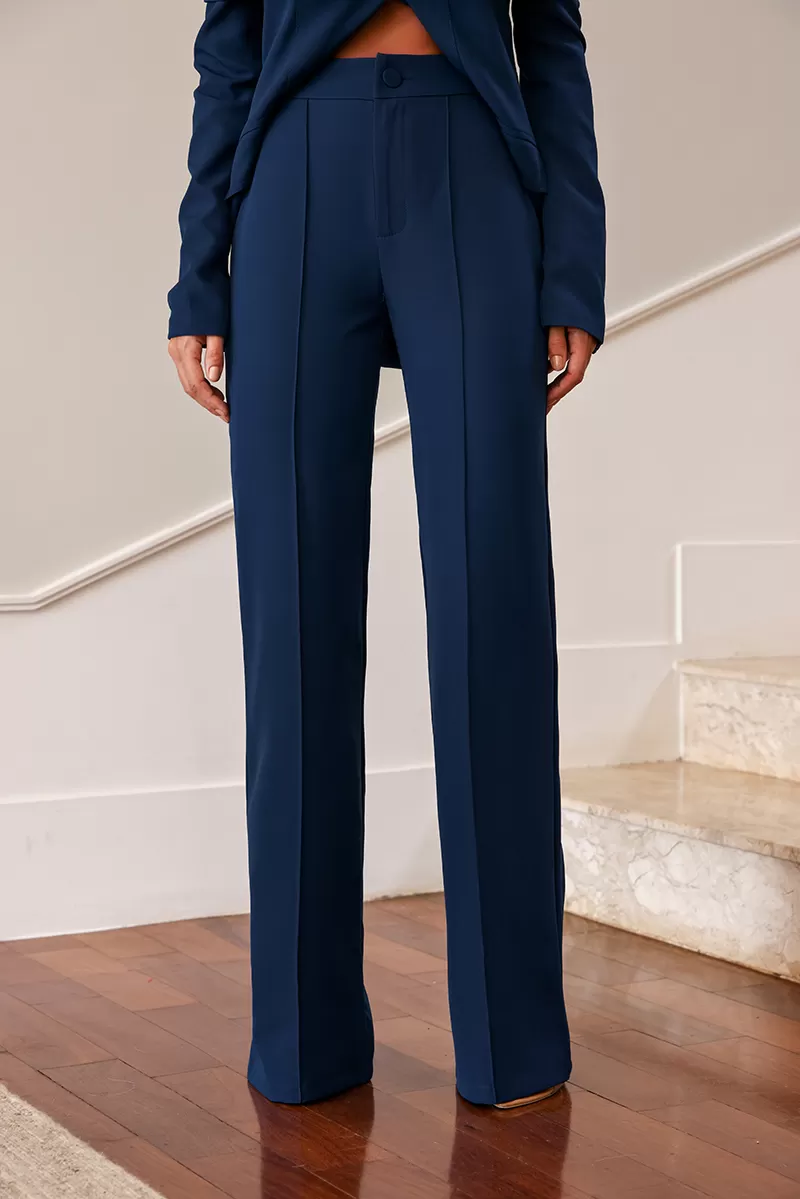 Dot Clothing - Dot Clothing Mirela Tailoring Off-the-Shoulder Navy Set - 2627MARINHO Dot Clothing - Dot Clothing Mirela Tailoring Off-the-Shoulder Navy Set - 2627MARINHO