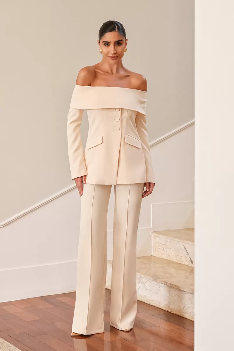 Dot Clothing - Set Dot Clothing Mirela Tailoring Shoulder to Shoulder Sand - 2627AREIA Dot Clothing - Set Dot Clothing Mirela Tailoring Shoulder to Shoulder Sand - 2627AREIA