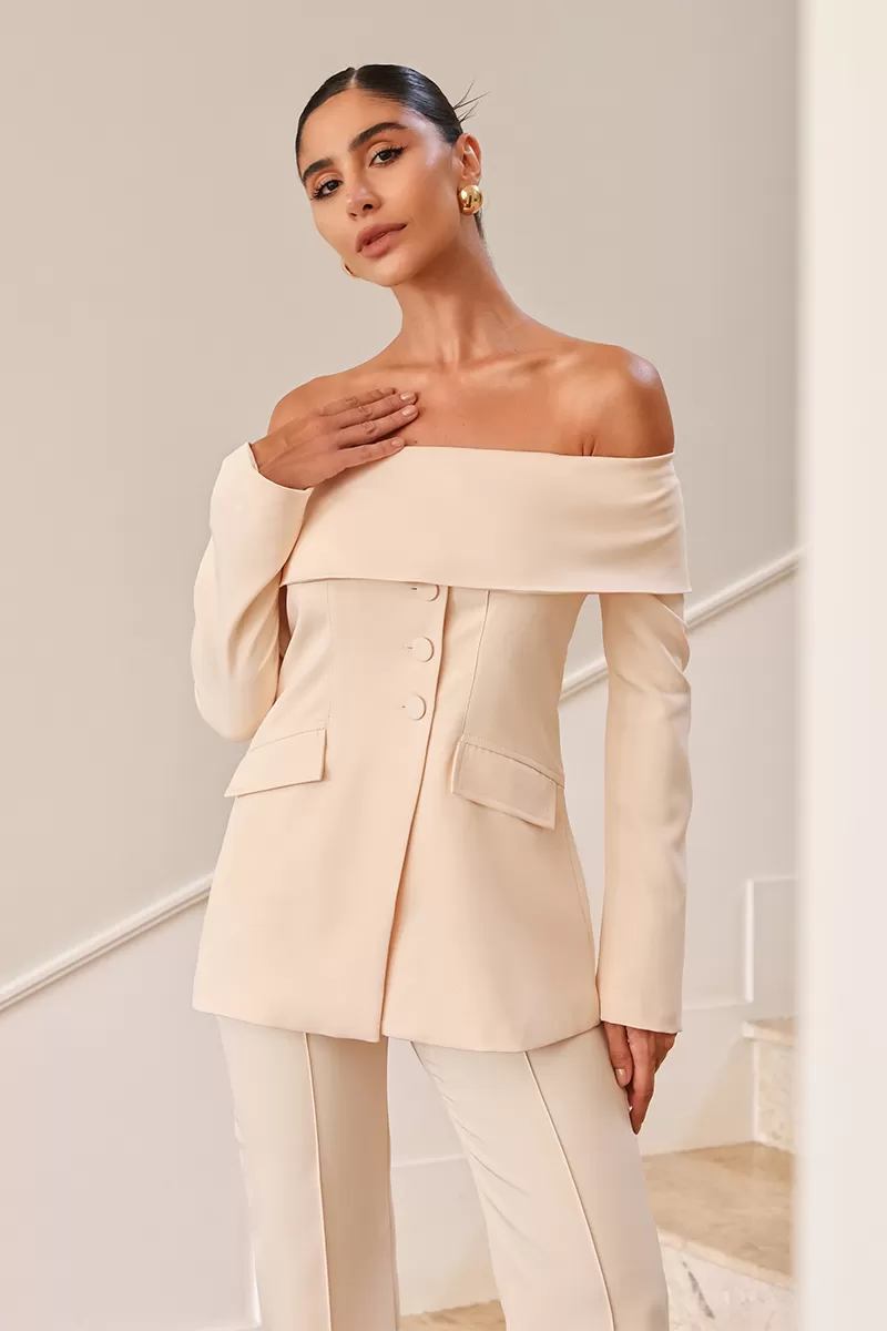Dot Clothing - Set Dot Clothing Mirela Tailoring Shoulder to Shoulder Sand - 2627AREIA Dot Clothing - Set Dot Clothing Mirela Tailoring Shoulder to Shoulder Sand - 2627AREIA