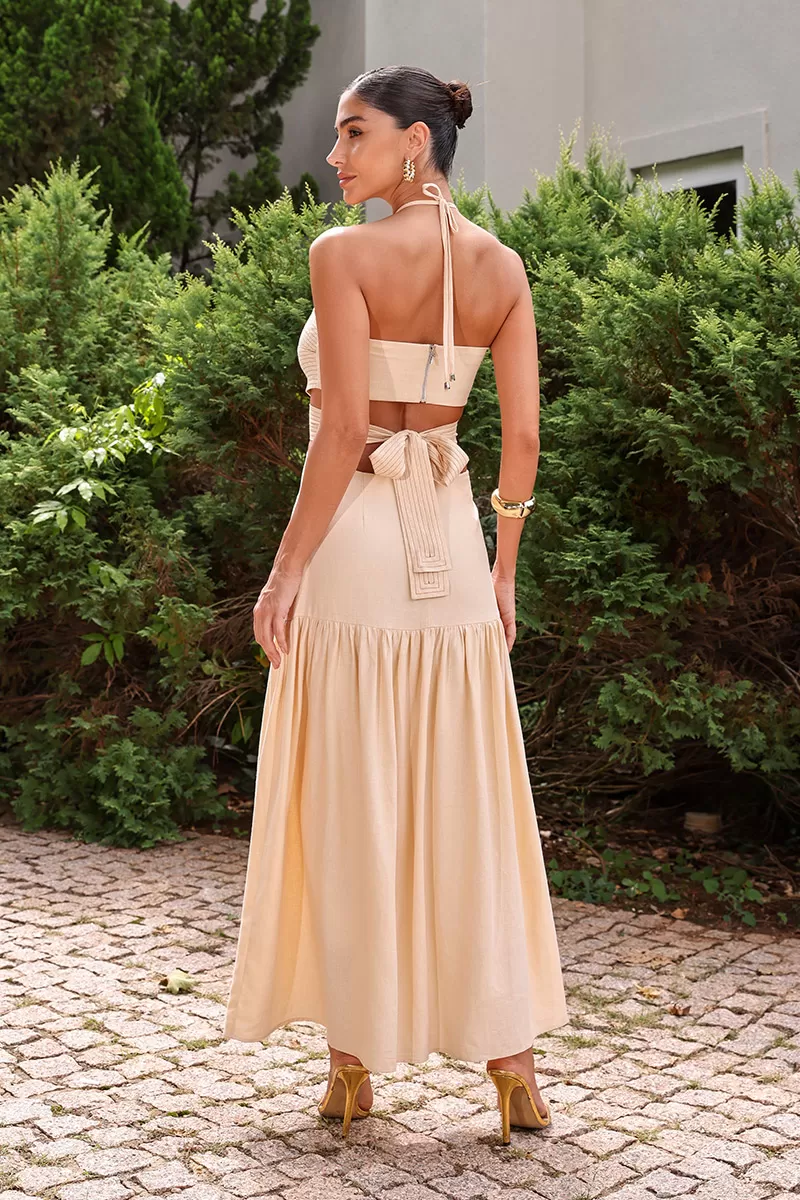 Dot Clothing - Dress Dot Clothing Gabriela Longuete Pesponto Beige - 2602BEGE Dot Clothing - Dress Dot Clothing Gabriela Longuete Pesponto Beige - 2602BEGE