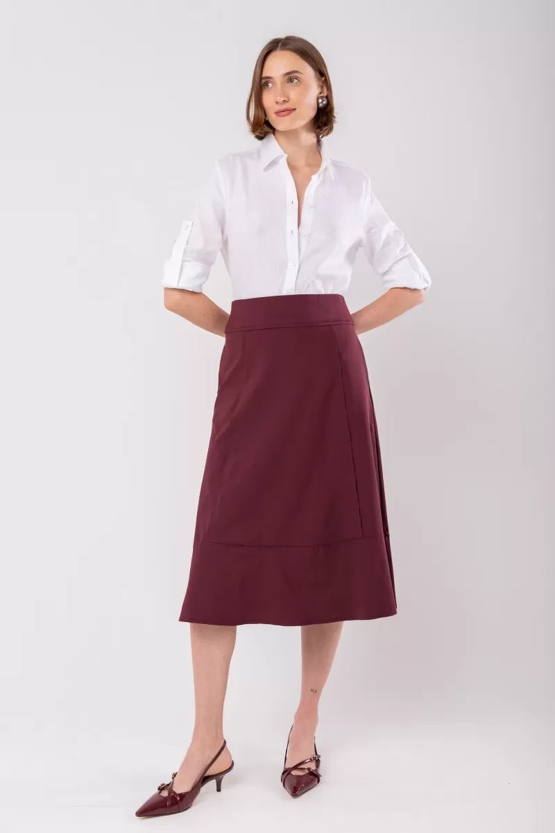 Hidrogênio - MIDI SKIRT WITH BROWN THREAD - 19612097