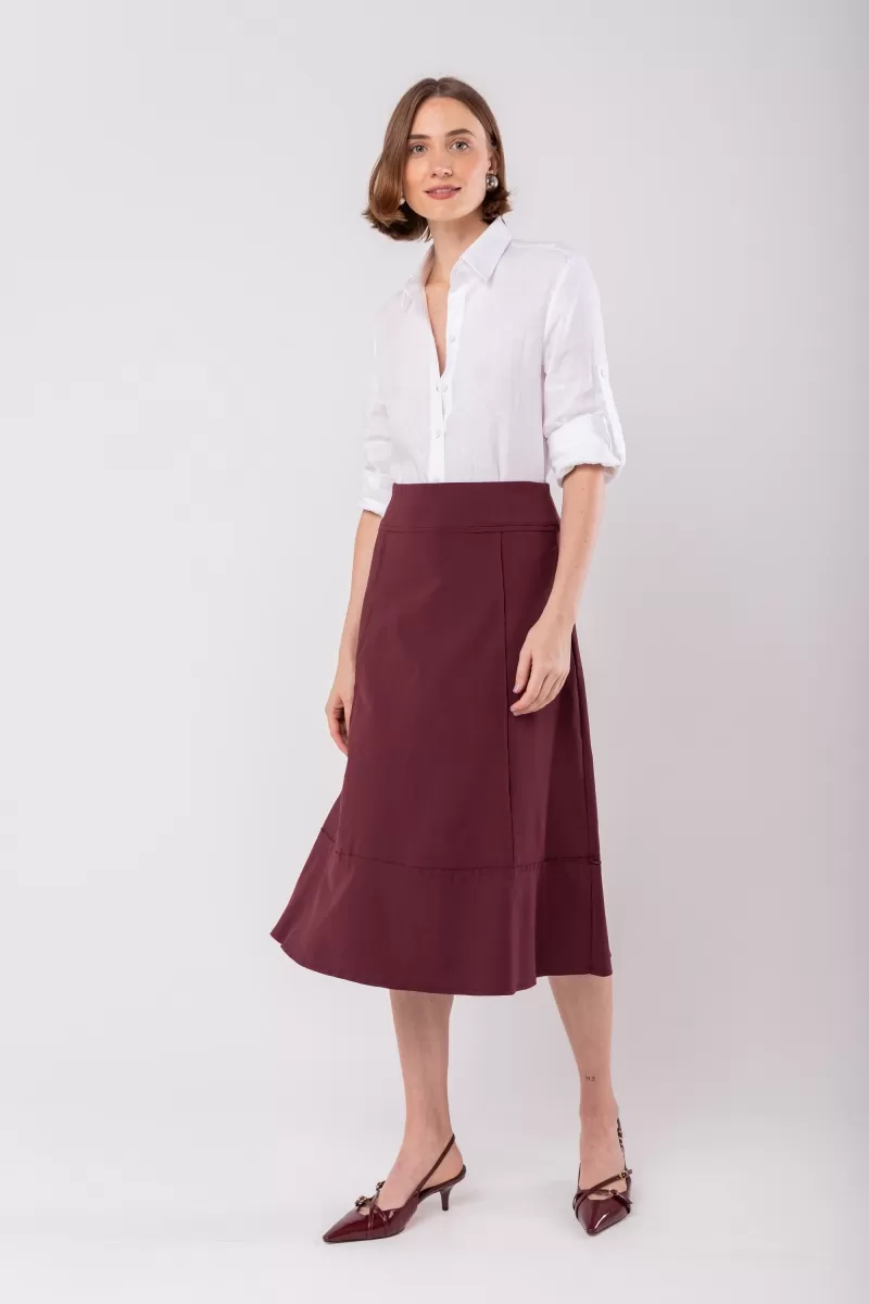 Hidrogênio - MIDI SKIRT WITH BROWN THREAD - 19612097