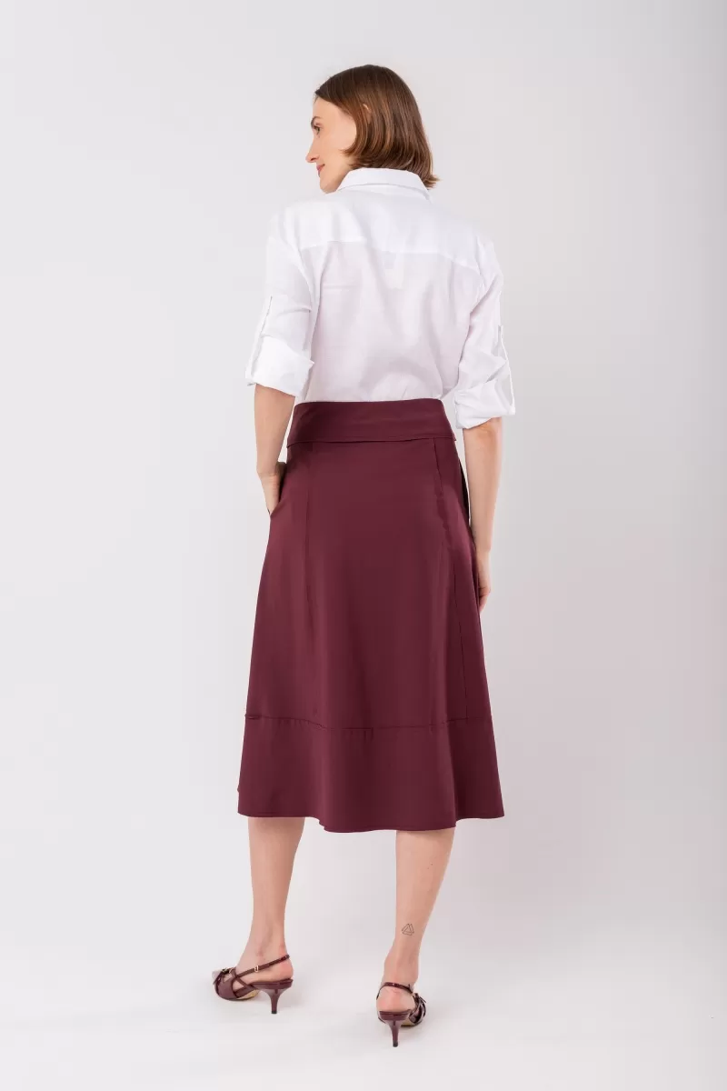 Hidrogênio - MIDI SKIRT WITH BROWN THREAD - 19612097