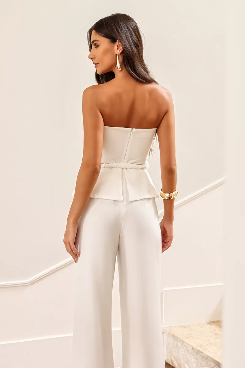 Dot Clothing - Jumpsuit Dot Clothing Lais Buckle Detail Off White - 2632OFF Dot Clothing - Jumpsuit Dot Clothing Lais Buckle Detail Off White - 2632OFF