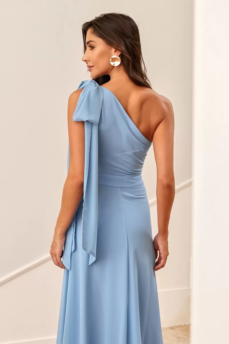 Dot Clothing - Dot Clothing Lilian Dress With Light Blue Slit - 2495AZULCL Dot Clothing - Dot Clothing Lilian Dress With Light Blue Slit - 2495AZULCL