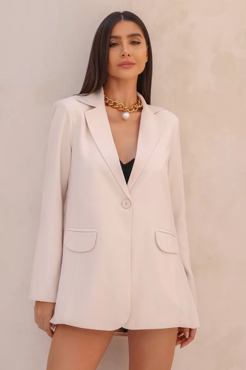 Dot Clothing - Dot Clothing Tabata Blazer With Pearl Side Slit - 2439PEROLA