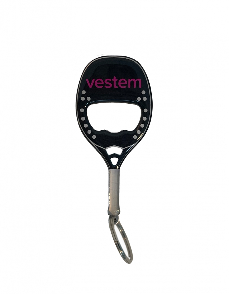 Vestem - Key Ring Beach Tennis Racket Opener Black - CV04.C0002