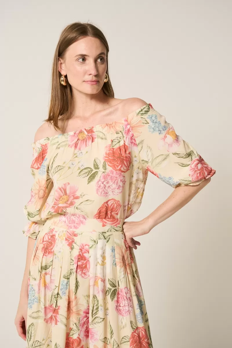 Hidrogênio - MIDI SKIRT WITH CLOSED PLEATS AND FLORAL PRINT - 20205571 Hidrogênio - MIDI SKIRT WITH CLOSED PLEATS AND FLORAL PRINT - 20205571