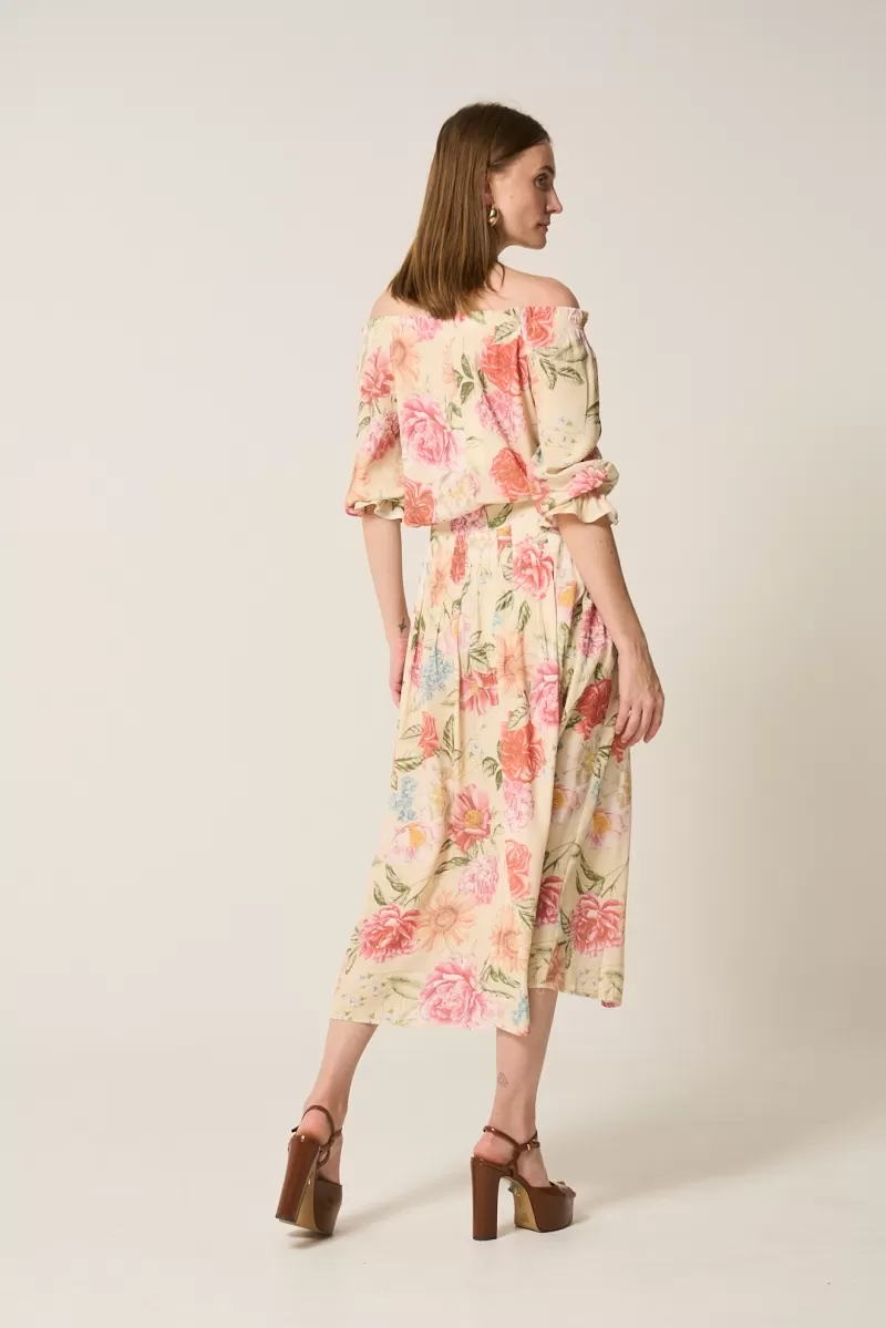 Hidrogênio - MIDI SKIRT WITH CLOSED PLEATS AND FLORAL PRINT - 20205571 Hidrogênio - MIDI SKIRT WITH CLOSED PLEATS AND FLORAL PRINT - 20205571
