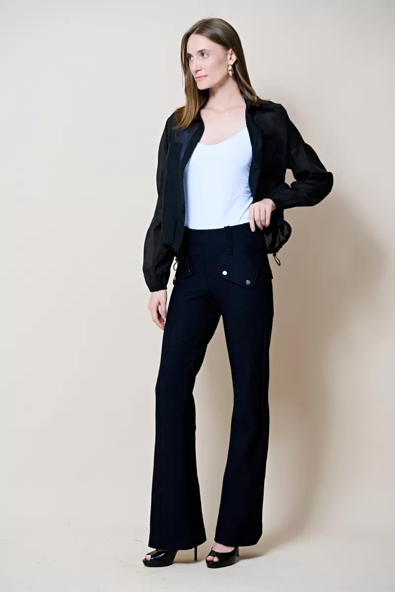 Hidrogênio - VANESSA BLACK FLARE PANTS WITH LAPELS - 20300001 Hidrogênio - VANESSA BLACK FLARE PANTS WITH LAPELS - 20300001