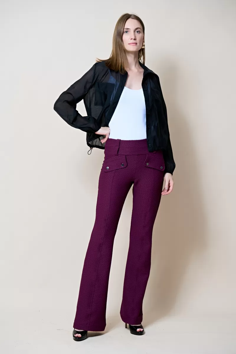 Hidrogênio - VANESSA GRAPE FLARE PANTS WITH LAPELS - 20300574 Hidrogênio - VANESSA GRAPE FLARE PANTS WITH LAPELS - 20300574
