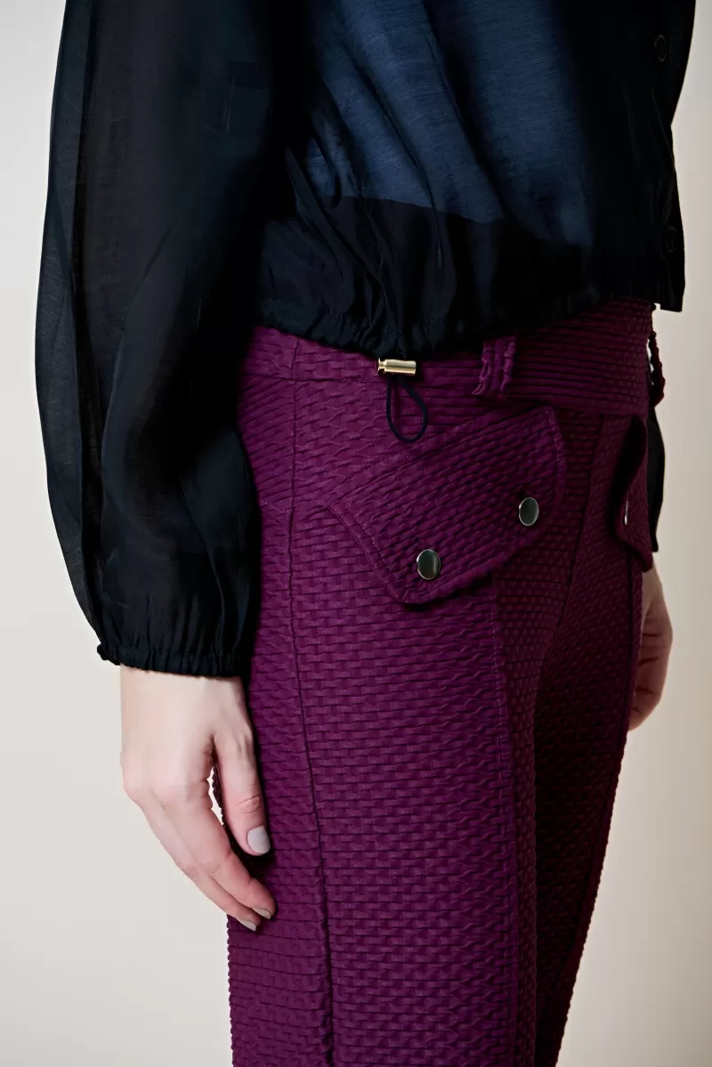 Hidrogênio - VANESSA GRAPE FLARE PANTS WITH LAPELS - 20300574 Hidrogênio - VANESSA GRAPE FLARE PANTS WITH LAPELS - 20300574