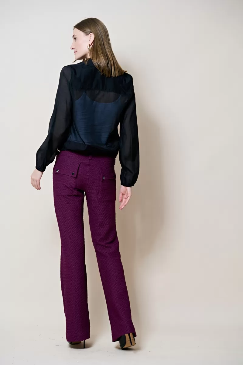 Hidrogênio - VANESSA GRAPE FLARE PANTS WITH LAPELS - 20300574 Hidrogênio - VANESSA GRAPE FLARE PANTS WITH LAPELS - 20300574