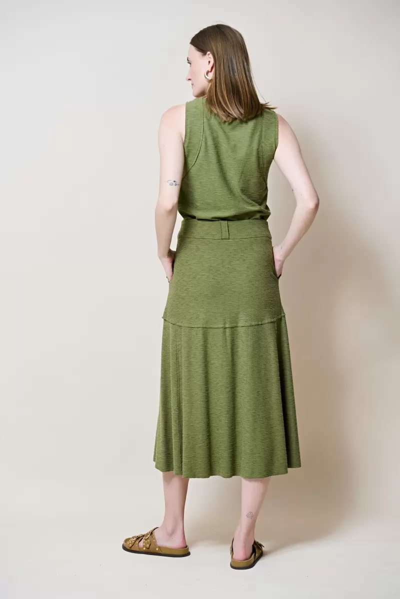 Hidrogênio - MOSS GREEN EVASE MIDI THREAD SKIRT - 19805046 Hidrogênio - MOSS GREEN EVASE MIDI THREAD SKIRT - 19805046