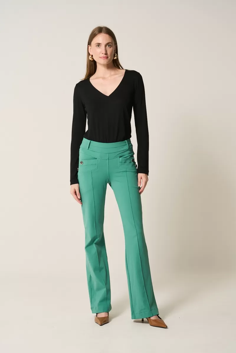Hidrogênio - GREEN AMORA FLARE PANTS - 20301009 Hidrogênio - GREEN AMORA FLARE PANTS - 20301009