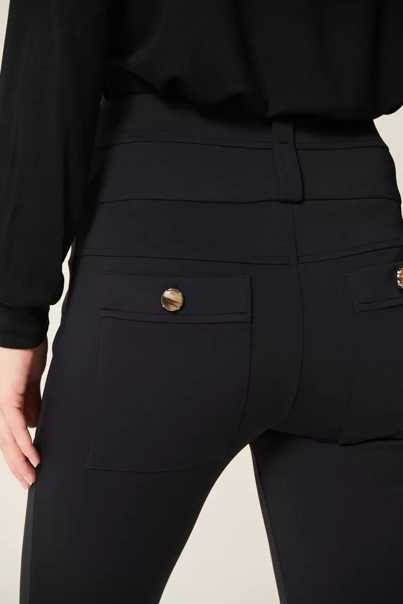 Hidrogênio - KAREN FISHERMAN PANTS WITH MARTINGALE BLACK - 20154001 Hidrogênio - KAREN FISHERMAN PANTS WITH MARTINGALE BLACK - 20154001