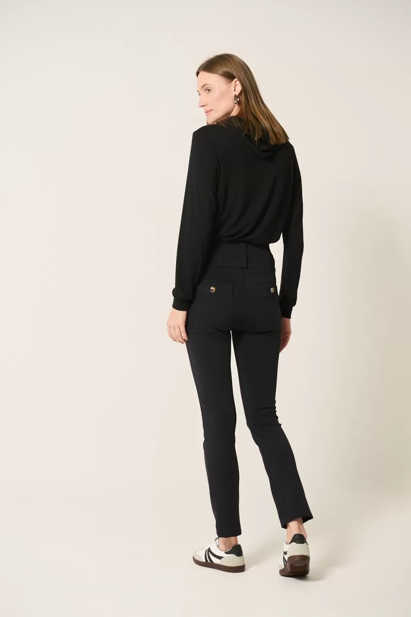 Hidrogênio - KAREN FISHERMAN PANTS WITH MARTINGALE BLACK - 20154001 Hidrogênio - KAREN FISHERMAN PANTS WITH MARTINGALE BLACK - 20154001