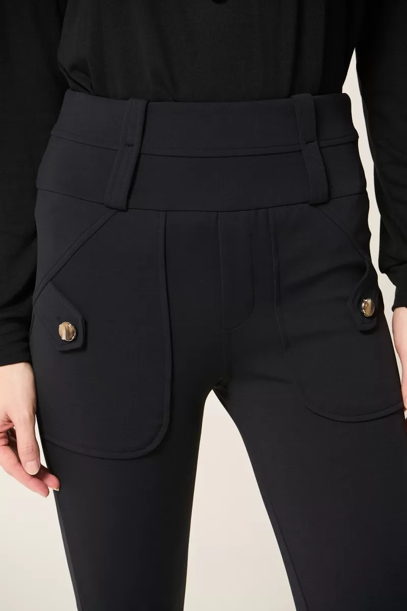 Hidrogênio - KAREN FISHERMAN PANTS WITH MARTINGALE BLACK - 20154001 Hidrogênio - KAREN FISHERMAN PANTS WITH MARTINGALE BLACK - 20154001