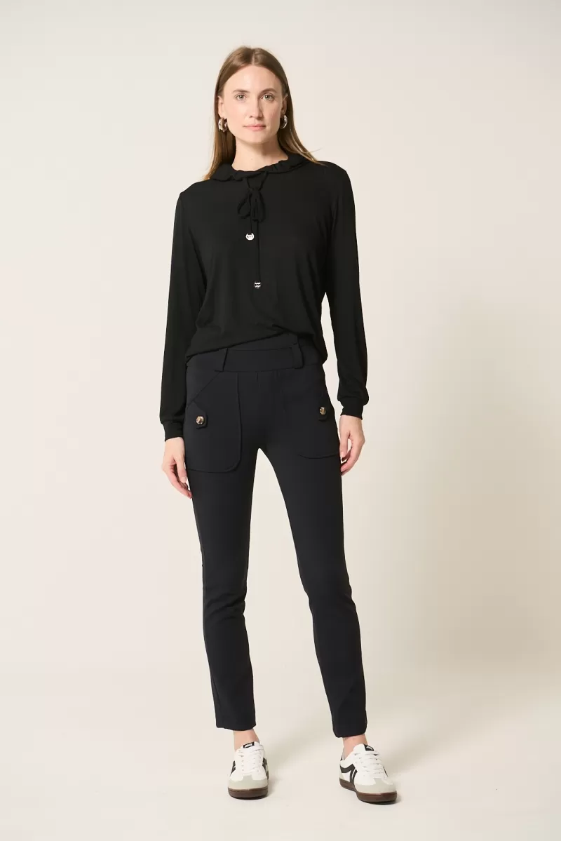 Hidrogênio - KAREN FISHERMAN PANTS WITH MARTINGALE BLACK - 20154001 Hidrogênio - KAREN FISHERMAN PANTS WITH MARTINGALE BLACK - 20154001