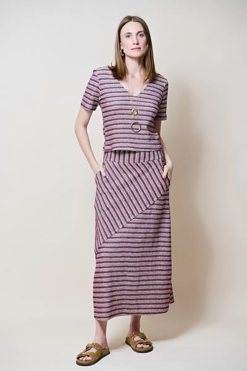 Hidrogênio - V-NECK BLOUSE IN WINE THREADS - 20306043 Hidrogênio - V-NECK BLOUSE IN WINE THREADS - 20306043