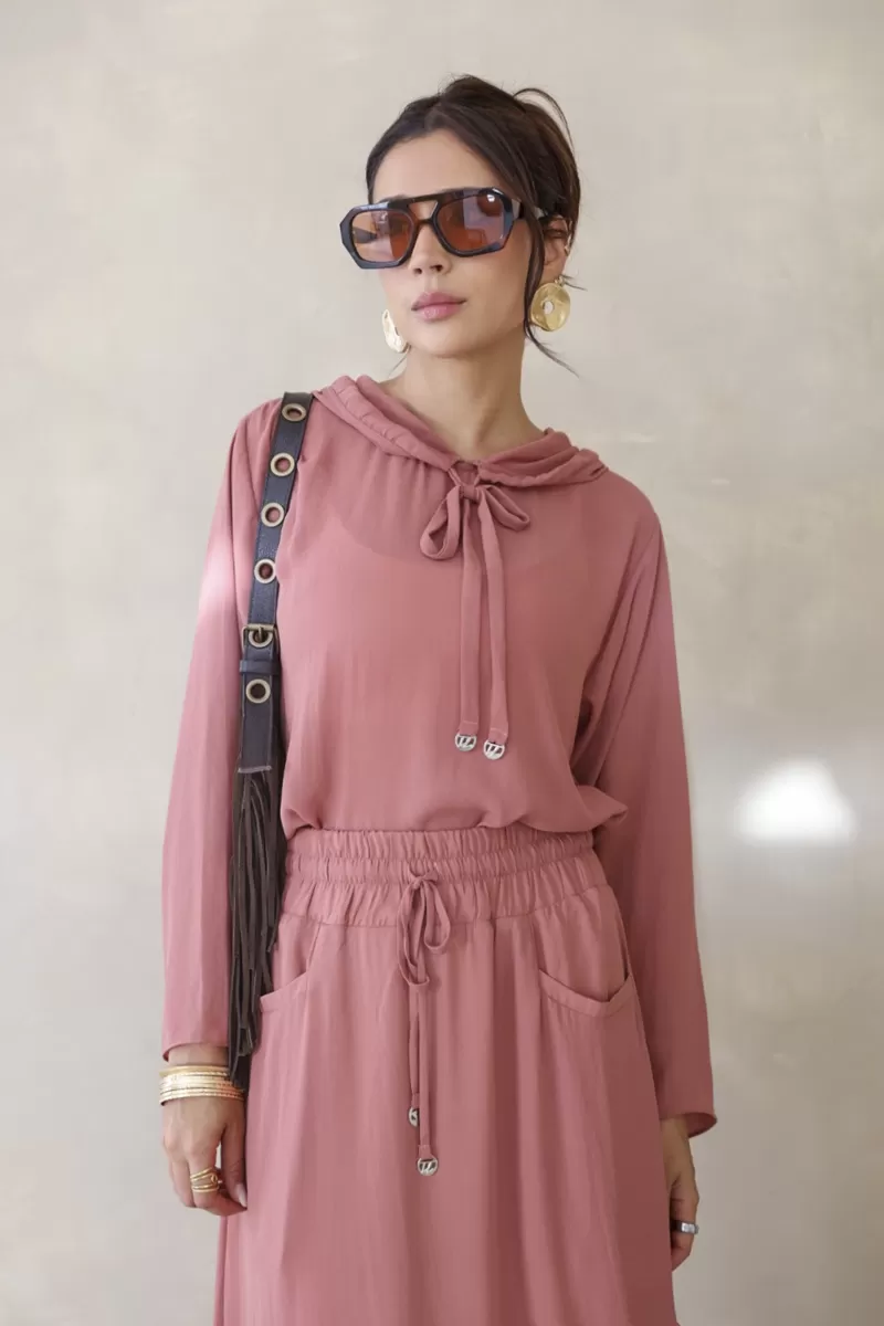 Hidrogênio - DEGAGE ROSE HOODED BLOUSE - 20280070 Hidrogênio - DEGAGE ROSE HOODED BLOUSE - 20280070